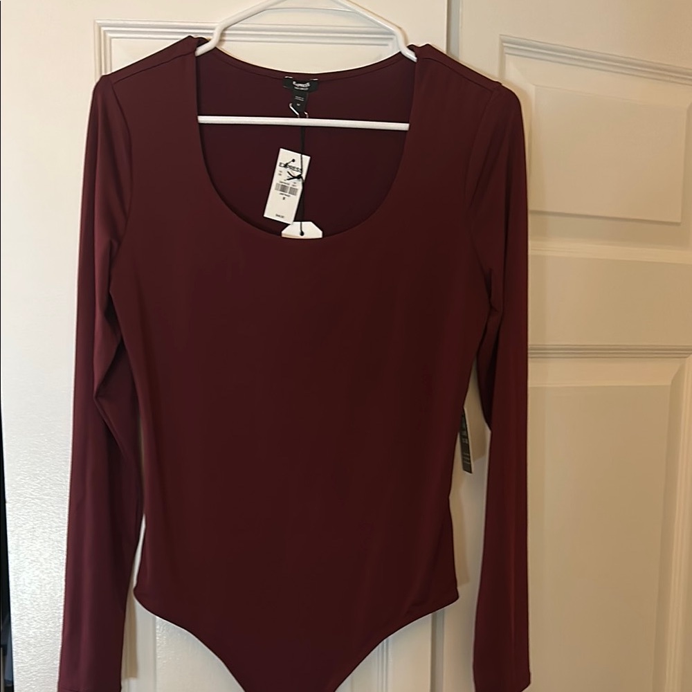 NWT Express Red Fitted Long Sleeve Bodysuit